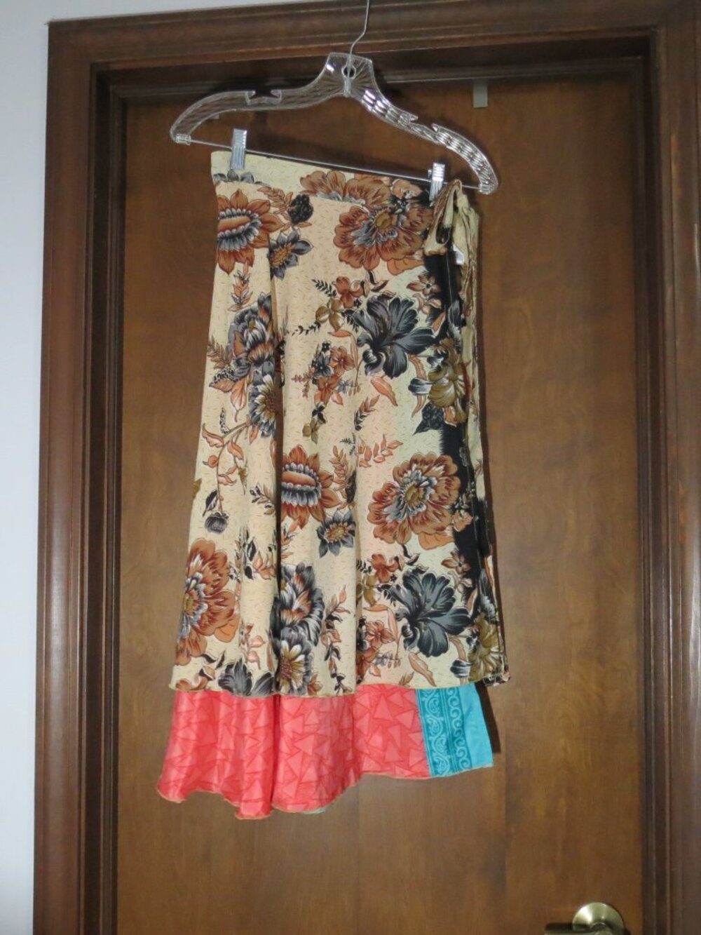 NWT Darn Good Yarn Sari Silk Wrap Skirt Womens Regular Tea Boho Gypsy Reversible